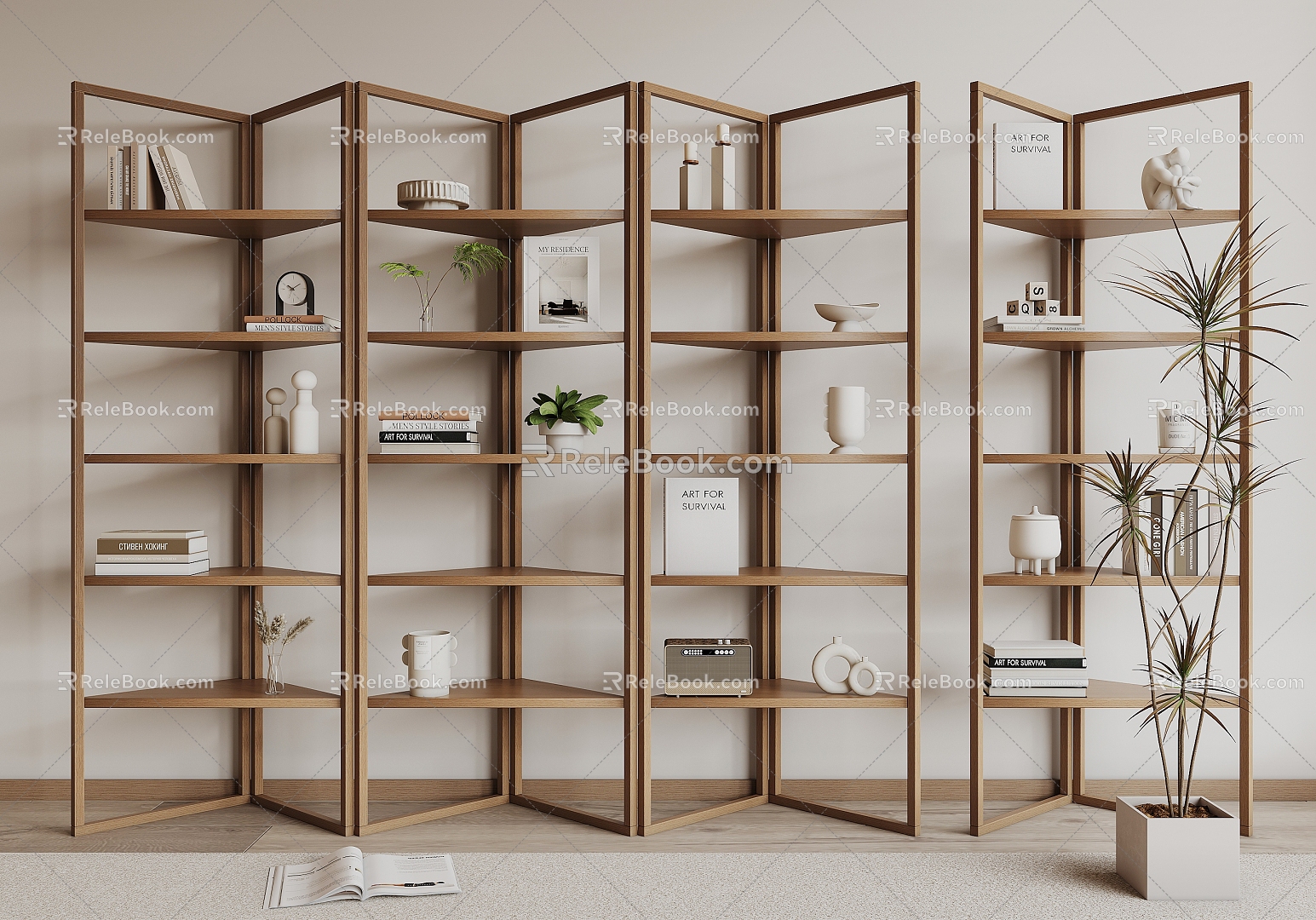 Bookshelf Storage Rack 3d model