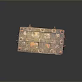 Vintage Wooden Trunk With Worn Surface And Metal Clasps For Home Storage