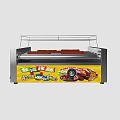 Electric Kitchen Appliance Hot Dog Machine With Heating Rollers And Advertising Panel