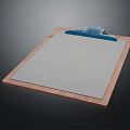 Brown Wooden Clipboard With White Paper And Blue Clip For Daily Use