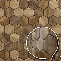 Hexagonal Wooden Tiles Pattern With Natural Wood Grain For Interior Surface 3d model