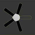 Modern Ceiling Fan With Black Blades And White Motor Housing Design