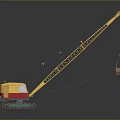 Yellow and Red Tracked Industrial Crane with Extended Boom Lifting Heavy Load