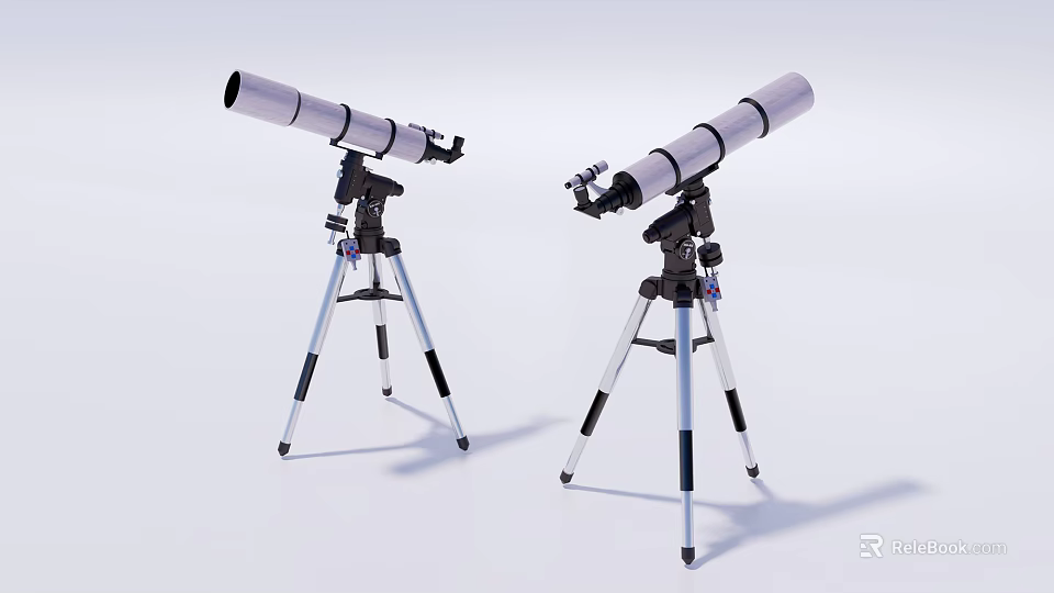 High Quality Durable Commercial Equipment Featuring Astronomical Telescopes With Tripod Stands 3d model 