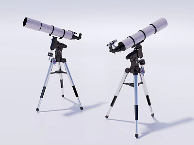High Quality Durable Commercial Equipment Featuring Astronomical Telescopes With Tripod Stands 3d model