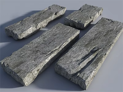 Natural Stone Wood Long Strips With Textured Surface For Home Decoration 3d model