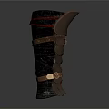 Medieval Weapon Leather And Metal Leg Armor With Straps And Decorative Details