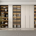 Modern study bookcase 3d model