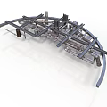 Complex Industrial Mechanical Equipment Metal Frame With Support Bars And Connectors