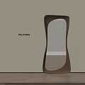 Modern POLIFORM Wall Mirror with Walnut Frame and Irregular Shape in Interior 3d model