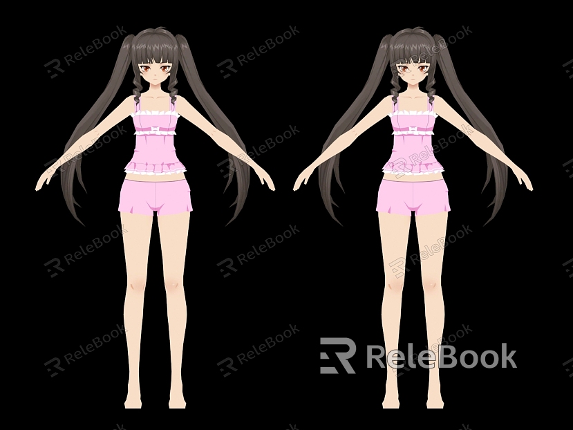 Girl Girl Girl Woman Beauty Cartoon Character Animation Game Character Body Naked Model model