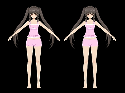 Girl Woman Beauty Cartoon Character Animation Game Character Body Naked Model model