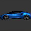 Blue Sports Car With Sleek Design Shiny Exterior And Alloy Wheels