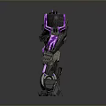 Purple And Black Transformer Model With Glowing Mechanical Design And 3D Rendering