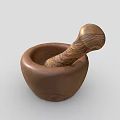 Natural Wooden Mortar And Pestle With Smooth Surface For Kitchen Grinding Use