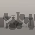 Elegant Glass Wine Bottles and Stemmed Wine Glasses Collection for Dining Table