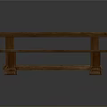 Solid Wooden Dining Table With Matching Long Bench For Home Use 3d model