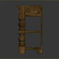 Rustic Solid Wood Console Table With Drawers Shelves And Carved Legs Design
