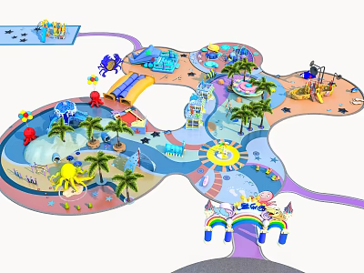 Children's Activity Park Amusement Park Amusement Park Children's Park Children's Facilities Kindergarten Toys Entertainment Facilities Marine Animal Toys 3d model