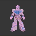 Blue And Silver Metallic Robot Action Figure With Shiny Armor Details