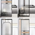 Modern Interior Room Dividers With Glass Panels Vertical Lines And Metal Frames