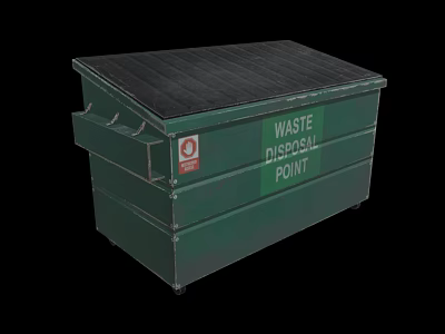 Trash can big trash can outdoor trash can community trash can park trash can low face number low model simple model game sub-era film and television level realism 3d model