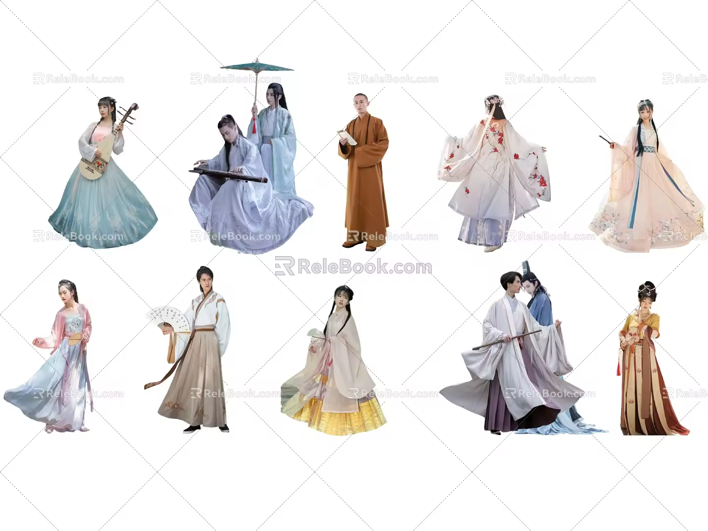 Modern multiplayer ancient characters 3d model