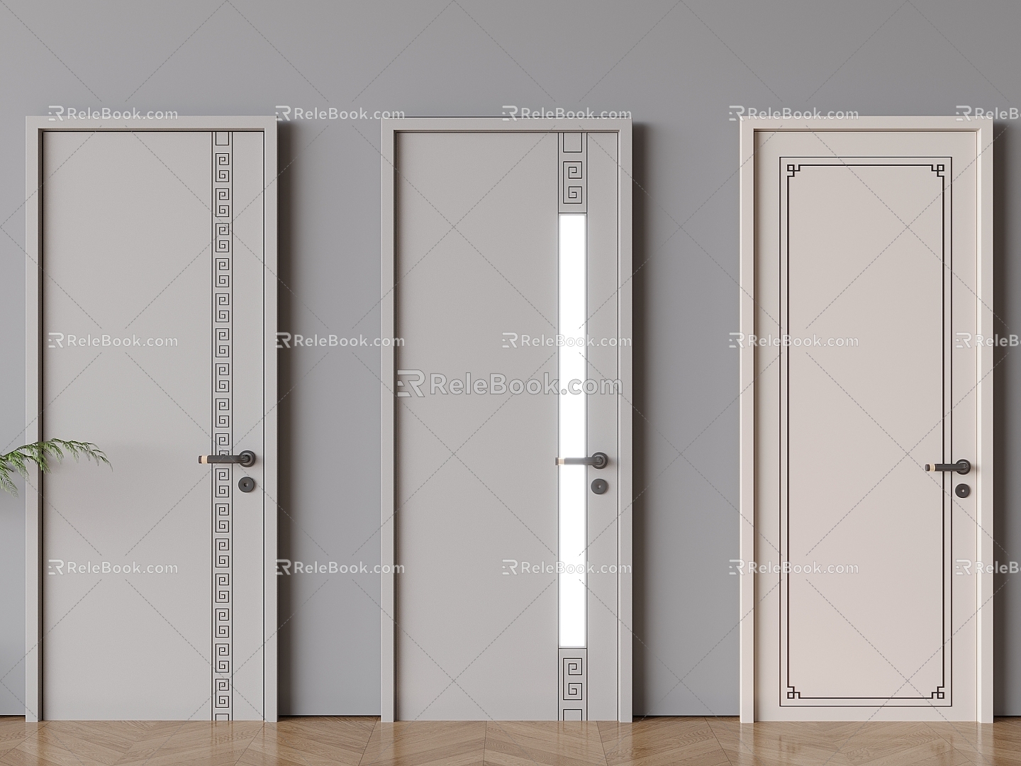 New Chinese Style Solid Wood Flat Door Indoor Bedroom Single Door model