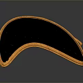 Curved Furniture Cushion With Orange Frame And Dark Diamond Textured Surface On Stand