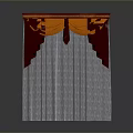 Elegant Curtain With Red Valance Orange Pleated Accents And White Sheer Panels