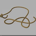 Yellow Braided Rope With Complex Knot For Household Daily Use 3d model
