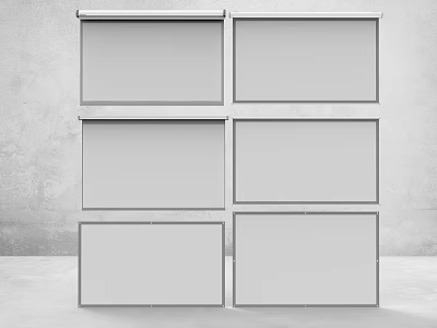 Projection Monitoring System With Six Screens Arranged In Grid Array Display Setup 3d model