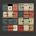 Vintage Colorful Drawer Cabinets With Multiple Layers And Various Colors