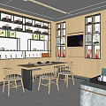 Specialty Store Interior With Modern Display Shelves Counter And Product Displays