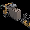 Conveyor belt automatic loading and unloading equipment loading container 3d model