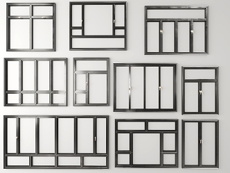 Modern window combination 3d model