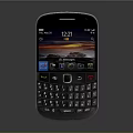 Mobile Phone With Physical Keyboard And Screen Displaying Time Date App Icons Sunset Background
