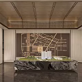 Exquisite Modern Real Estate Sales Office With Detailed Building Sand Table And Location Map