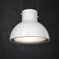 Modern Silver Metal Pendant Light With Dome Shaped Shade And Illuminated Bottom Design