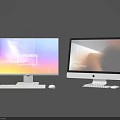 Modern All in One Desktop Computers With Sleek Monitors Keyboards and Mice