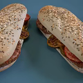 Modern Burger Hamburger Sandwich 3d model