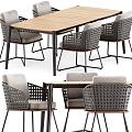 minotti outdoor dining table and chairs 3d model