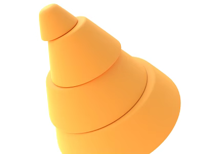 Minimalist Modern Orange Stacked Conical Decorative Ornament Set With Layered Design 3d model