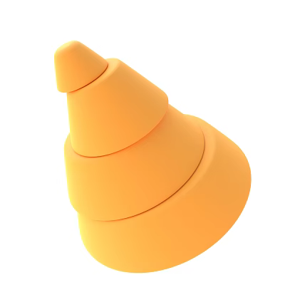 Minimalist Modern Orange Stacked Conical Decorative Ornament Set With Layered Design 3d model