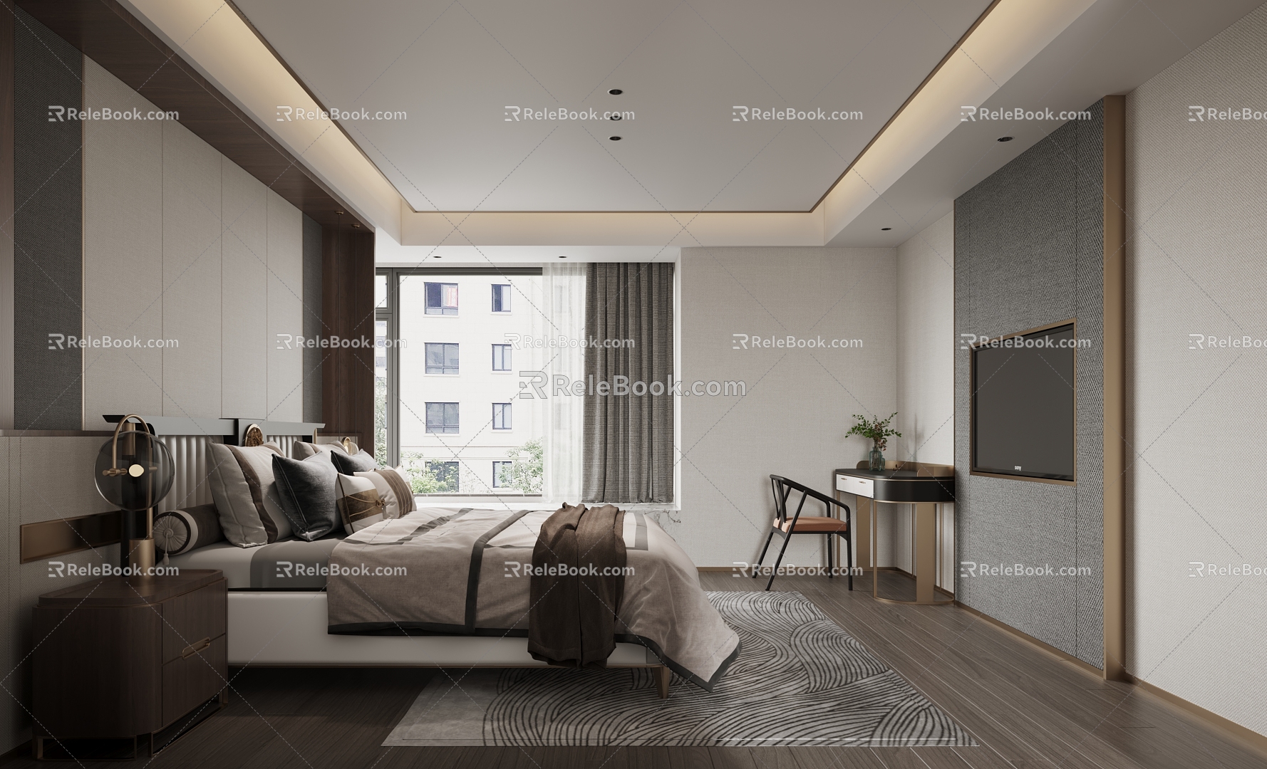 New Chinese bedroom 3d model