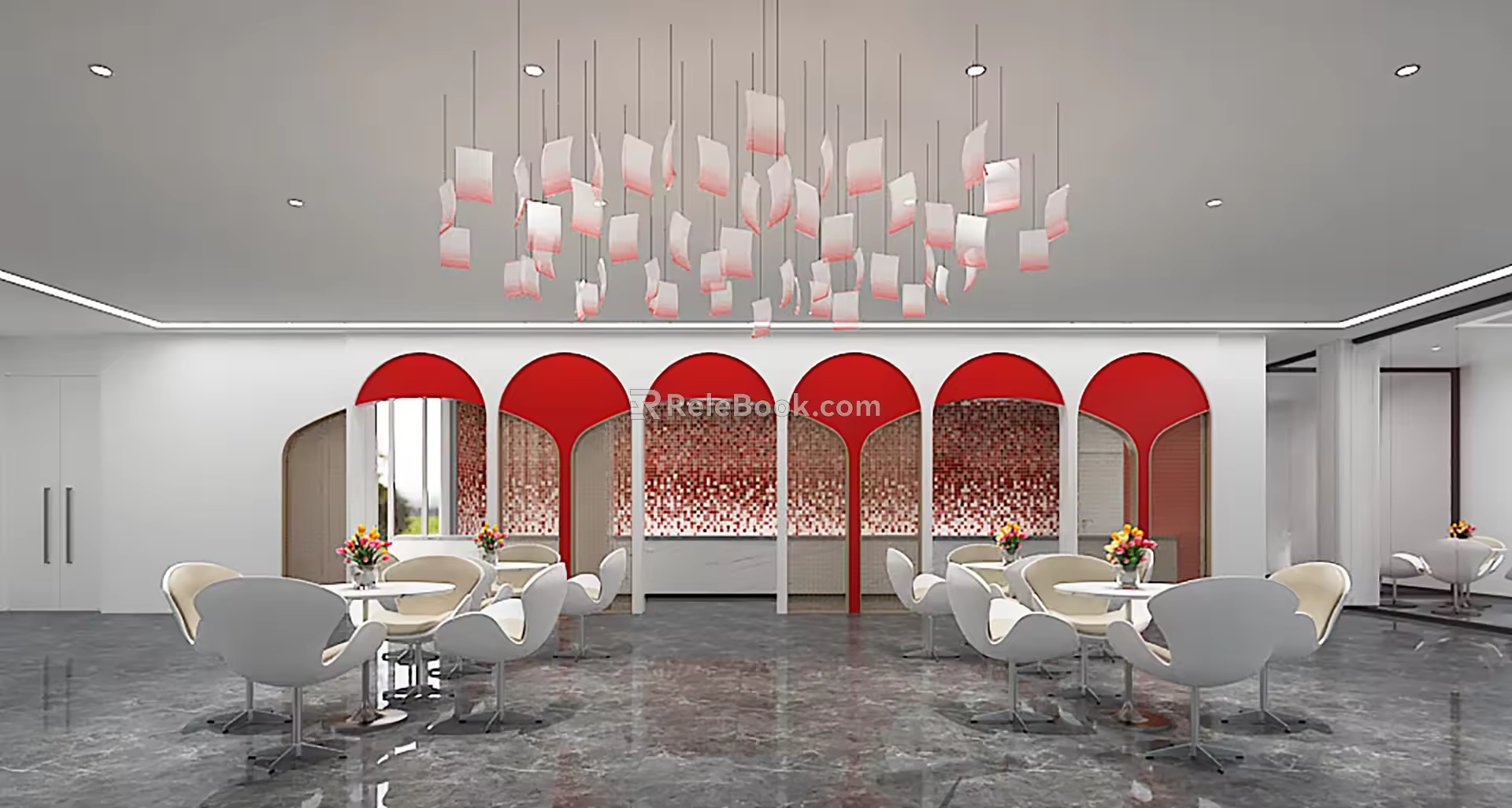 Modern negotiation area Waiting hall Lounge 3d model