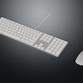 White Wired Keyboard And Matching Mouse Set For Modern Electronic Devices 3d model