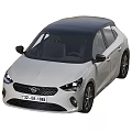 Silver Hatchback Car Modern Exterior Design With Sleek Front Rear Styling Elements 3d model