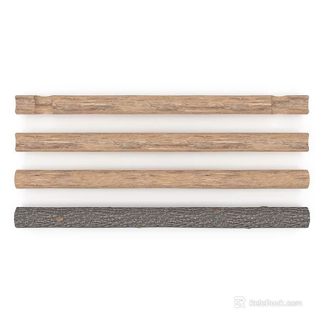 Natural Stone and Wood Decorative Strips with Different Textures for Home Decoration Projects 3d model 