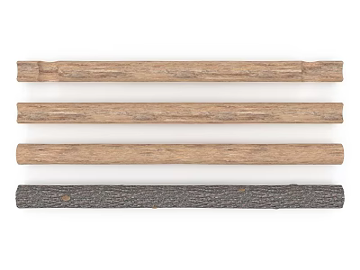 Natural Stone and Wood Decorative Strips with Different Textures for Home Decoration Projects 3d model